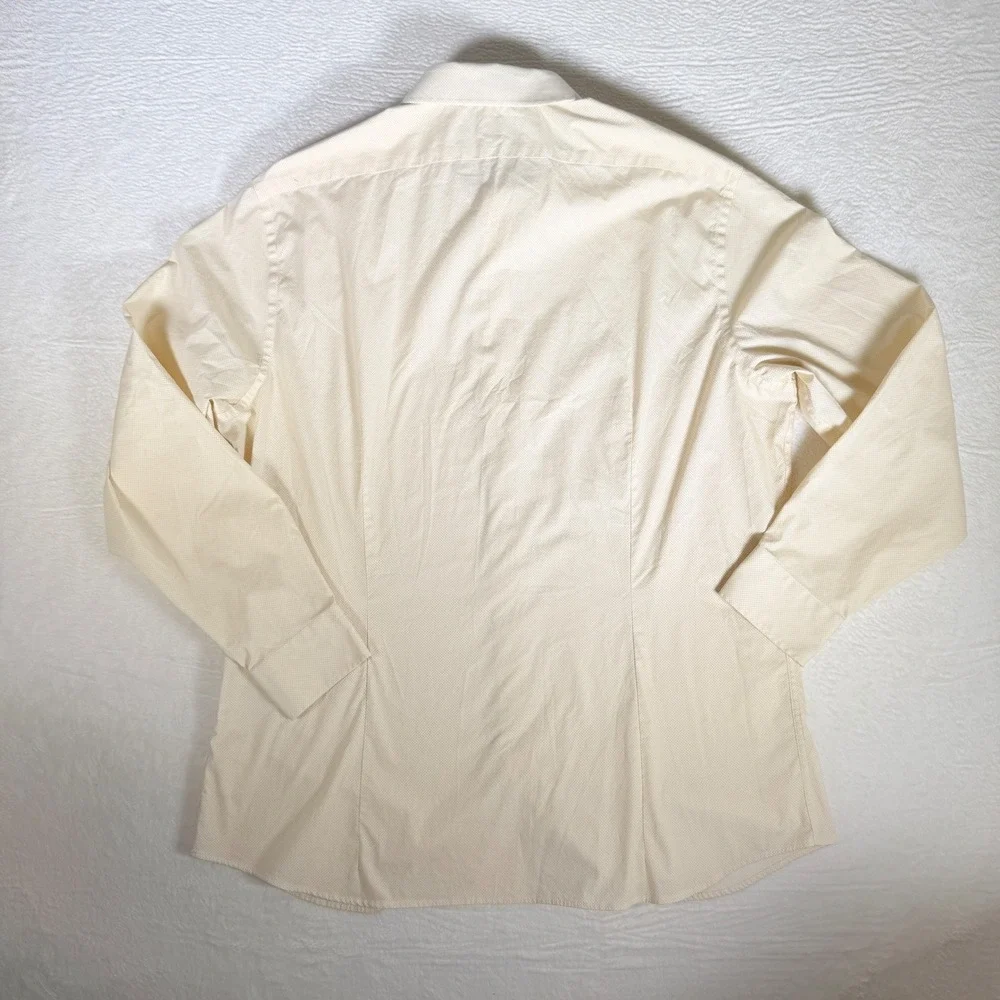 Banana Republic Athletic Fit Wrinkle Resistant Mens XL‎ Yellow Micro Check